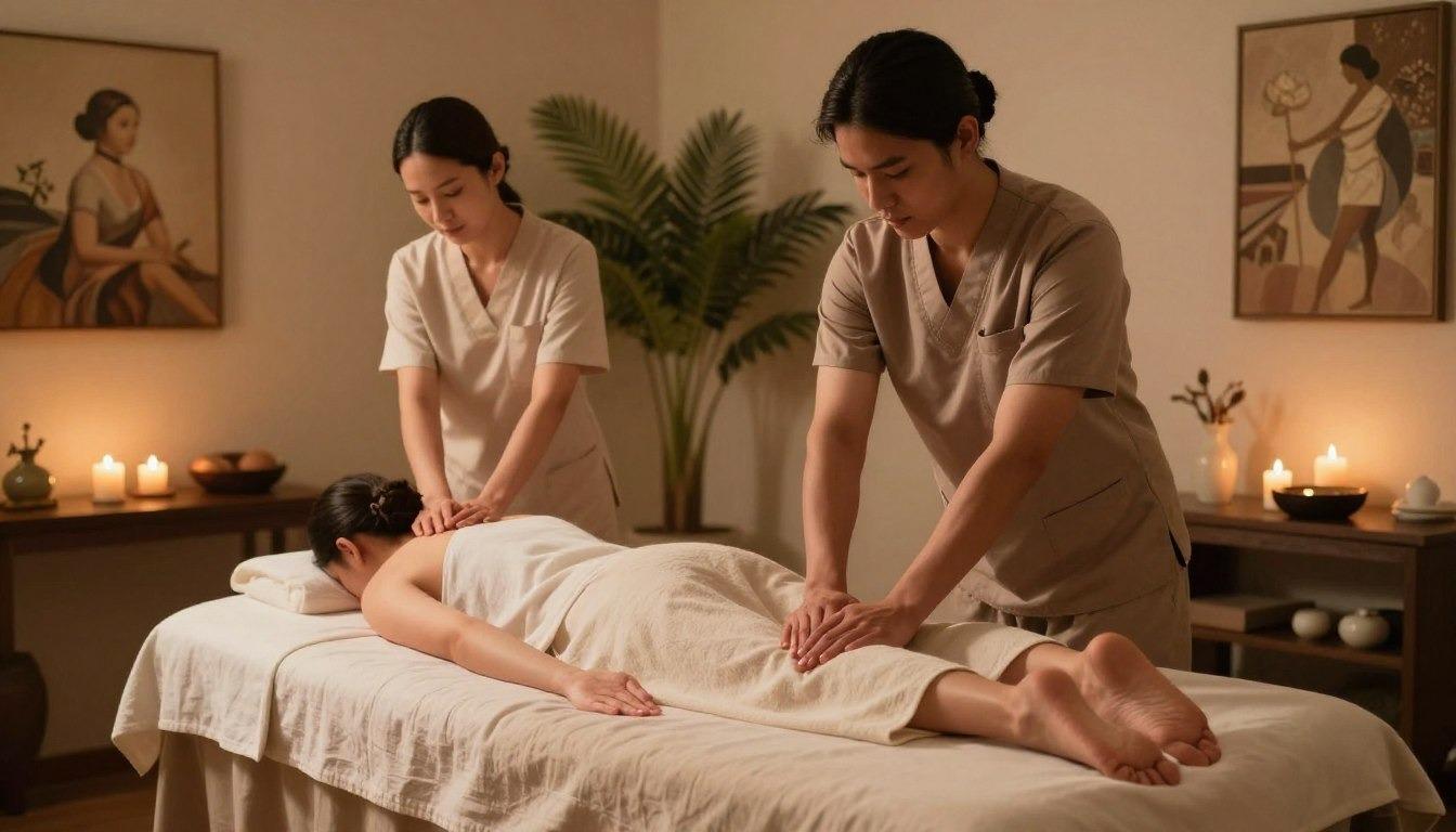 Four hand massage for total rejuvenation